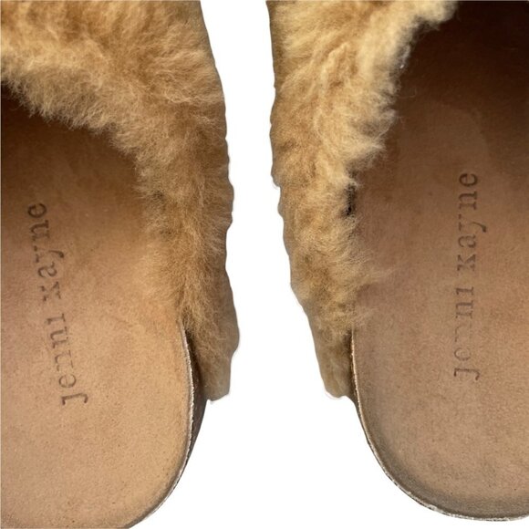 NWOB Jenni Kayne Shearling Fur Trim Slip On Mules Clog Natural Size 36 US 6 - Picture 5 of 7